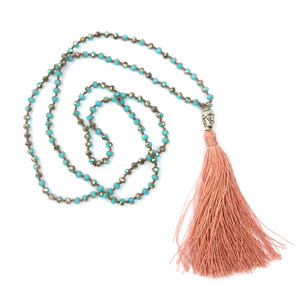 Collier de prière pour tête de bouddha, fait à la main, en cristal, long pampille, perle de prière, ngamo, 1 pièce - Product Image 5
