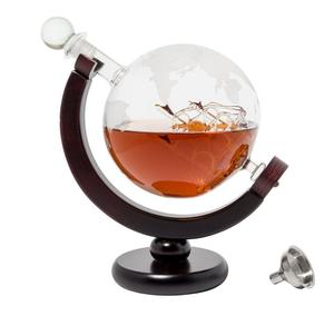 Service à guichet Unique Offre Spéciale 1 carafe en verre gravé whisky vin Globe et 4 verres à vin whisky ensemble cadeau - Product Image 4