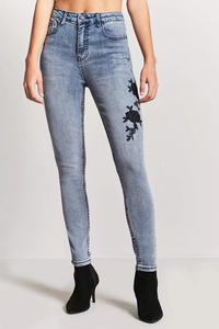 Pantalones Vaqueros Superelásticos OEM, Jeans en China, Precio, Jeans Bordados Dañados para <span class=keywords><strong>Mujer</strong></span> 006 - Product Image 4