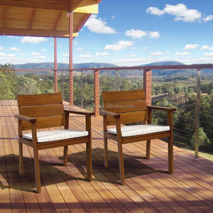 Juego de Muebles de Jardín de Diseño Francés Moderno, Mesa y Sillas de Madera de Teca, Tela Impermeable para Hotel o Apartamento - Product Image 2