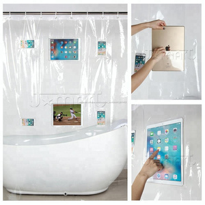 Fábrica de China baño ducha cortina de línea con bolsillo <span class=keywords><strong>para</strong></span> teléfonos - Product Image 2