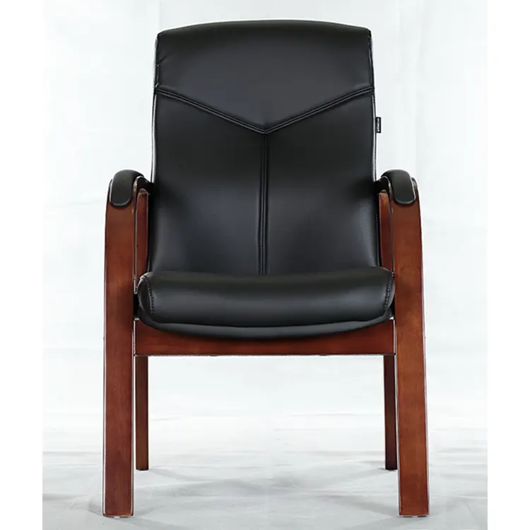 Synthetisch leer zitplaatsen hout kd stoel modellen voor kantoor kamer