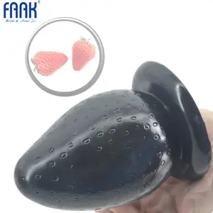 FAAKストロベリープラントタイプミニヘッドバットプラグ、サクション付きSup Big Rough Surface Sex Toys for Women Man anal Vagina Stopper