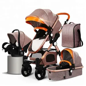 Chất lượng cao En 1888 tiêu chuẩn Châu Âu xe đẩy em bé pram 3 trong 1 với carseat Xe đẩy du lịch 4 trong 1 xe đẩy sang trọng cho bé