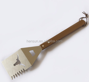 Trung Quốc Nhà Máy Tùy Chỉnh Bán Buôn Bbq Bếp Thép Không Gỉ Thìa Với Tay Cầm Bằng Gỗ - Product Image 4