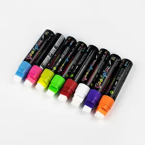 15 MM FlashingBoards Cair Kapur Neon Neon Marker Pen Stabilo Pena 8 Warna Pack Kering Menghapus dengan Custom Logo