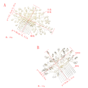 Temperamento elegante di cristallo della perla pettine dei capelli del diadema nuziale della damigella d'onore <span class=keywords><strong>accessori</strong></span> <span class=keywords><strong>per</strong></span> capelli da sposa - Product Image 3