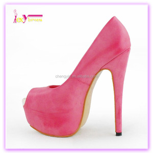 Plataforma del alto talón sandalias para mujeres pink tacones altos para mujer peep toe zapatos - Product Image 2