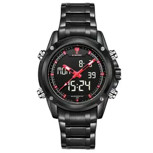 NAVIFORCE 9050 Fashionable LCD Display Digital Quartz Analog Watches Men Waterproof Sport Watch