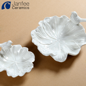 Ceramic <strong>Ring</strong> Tray Jewelry Holder Leaf Shape Decorations <strong>Plate</strong> - Product Image 3