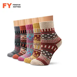 FY-II-1406 fait main laine chaussettes tricoté laine chaussettes à tricoter modèles gratuits