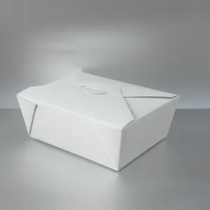 Disposable White Plain Paper Fast Food Packaging Box