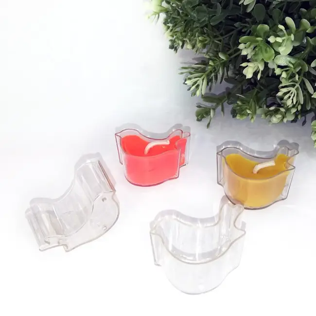 pc101 birds shape clear tealight plastic candle cups polycarbonate