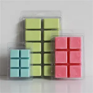 Transparent Clear Recyclable Plastic Wax Melts Clamshell Packaging Box