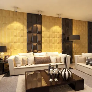 3D Gypsum Decorative Wall Panel Akustik Panel Kedap Suara Kulit Seni Dekorasi Dinding Panel