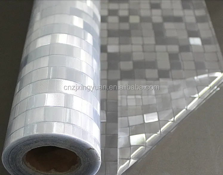 Factory pvc 3D transparent embossed waterproof vinyl tablecloth dining plastic Table Cloth