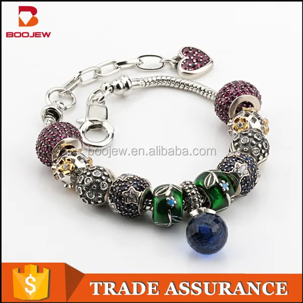 Wholesale fashion jewelry bracelet Thai silver accessories, silver oxide hand bead, 925 silver accessories glass bead bracelet