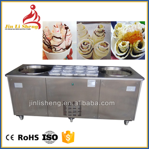 Tailandia Stir Fry máquina sola Ronda cuadrado plana pan rodillo instante helado rollo frito helado rollo Máquina - Product Image 3