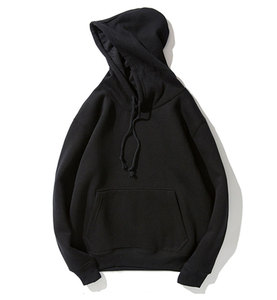 Felpe con cappuccio Unisex in cotone poliestere bianco nero nero Plain felpe con cappuccio con logo personalizzato all'ingrosso - Product Image 1