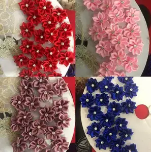 3CM Cute Handmade Flowers Small Satin Ribbon Lingerie Bows Garment Accessories