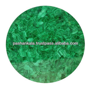 Mesa de centro de GEMA de malaquita, forma redonda - Product Image 1