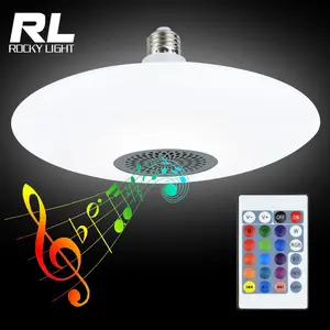 Met haak kleur veranderende led lamp licht 25 w witte kleur led muziek verlichting lamp draadloze smart ronde panel licht