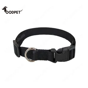 Venta al por mayor collar de perro ajustable negro-5/8 pulgadas negro ajustable perro collar de nylon