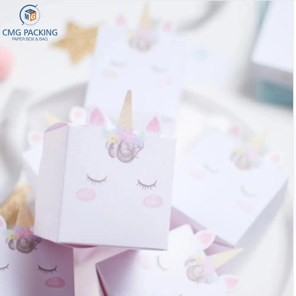 Unicorn Candy Box 5pcs Gift Box DIY Wedding Favors And Gifts Unicorn Party Paper Box Baby Shower Birthday Decorations Kid