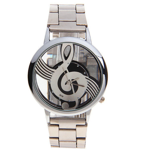 Mới nhất Phong cách hợp kim kim loại âm nhạc Lưu ý ký hiệu xem thép không gỉ Đồng hồ đeo tay khác đồng hồ và đồng hồ - Product Image 1