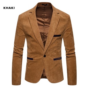 Jaket Korduroi Kasual Pria, Blazer Mode Baru