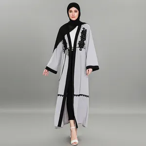 Modern Traditional Islamic Clothing Abaya Most Beautiful Fashion Embroidery White Kimono Abaya