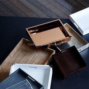 Hot Sale Perfume <strong>Vanity</strong> <strong>Tray</strong> Sets Glass Mirrored Ottoman <strong>Tray</strong> - Product Image 5