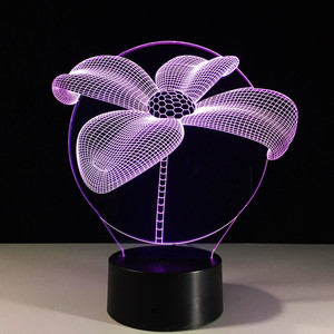 7 cambiare colore di Tocco di Loto 3D luce variopinta di notte strano stereoscopico illusione ottica lampada lampada LED della Decorazione Della luce - Product Image 3