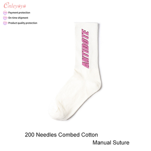 Europeo y americano de la calle estilo de texto diseño de rayas calcetines otoño unisex <span class=keywords><strong>personalidad</strong></span> deportes Calcetines - Product Image 5