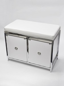 White Square Shape Double Drawer Chair - Product Image 4
