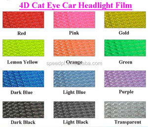 Hot Sale 30CM * 10m 4D Cat Eye Auto Decorative Pvc Adhesive Black Headlight Film - Product Image 4