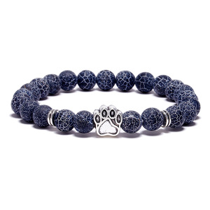 <span class=keywords><strong>Bracelet</strong></span> en pierre naturelle coloré à motif de patte de chien et de fossiles de vent, style mode - Product Image 4