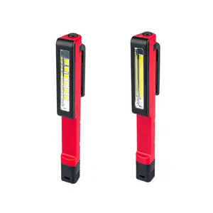 Nhựa 6 LED pen torch kiểm tra ánh sáng ánh sáng COB pen đèn pin với nam châm clip