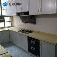 Meuble de cuisine en aluminium extrudé incurvé