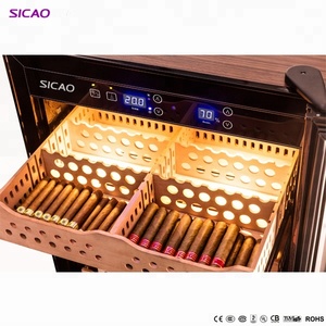 Sicao 137L giữ 1000 mini điện lạnh xì gà mát Humidor 5.0-22.0 ℃ nhiệt điện sang trọng tuyết tùng Gỗ xì gà tủ - Product Image 5