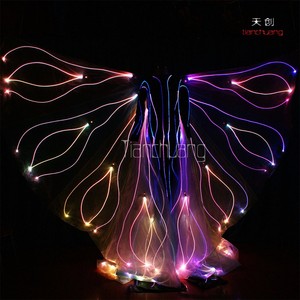 Zancos de Ensueño Fibra Opitc con Disfraz de Mariposa, RF remoto LED ala isis danza traje - Product Image 1