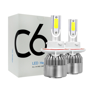 Phares et feux antibrouillard LED COB C6 H4 H13 9004 9007 6000K 72W 16000lm avec aluminium aéronautique et ventilateur intégré 12V, compatibilité universelle - Product Image 4