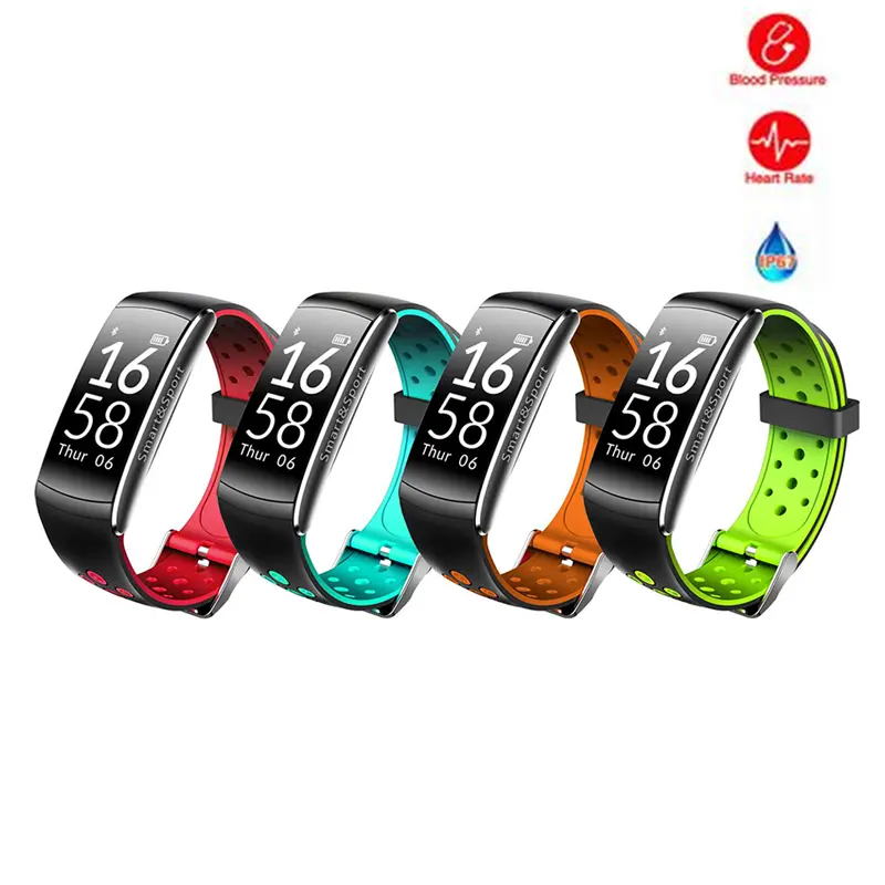 Q8 relógio inteligente pulseira de fitness, à prova d' água, rastreador, frequência cardíaca, pressão arterial, pedômetro