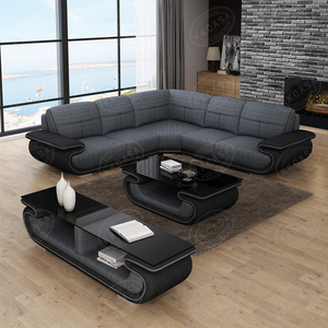 Canapé façonnée en cuir, ensemble de luxe moderne, meubles de style français, pour salon, joli design - Product Image 2