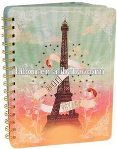 Maravilloso de la torre Eiffel de útiles escolares cuaderno espiral cuaderno proveedor - Product Image 1