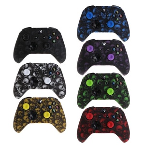 Camouflage transfert d'eau impression crâne Silicone couverture peau étui pour Microsoft Xbox <span class=keywords><strong>One</strong></span> <span class=keywords><strong>X</strong></span> & Xbox <span class=keywords><strong>One</strong></span> S contrôleur étui en silicone - Product Image 2