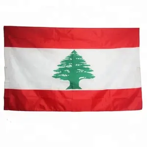 Bandeiras de líbano impressas de poliéster 3 * 5ft 100%, estoque