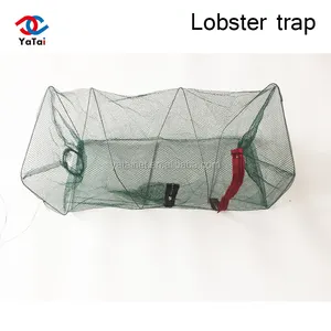 Piège à appâts pour la pêche en forme de crevette, Cage avec filet en fonte et corde en Nylon de 16 pieds, pour attraper les petits poissons, multicolore, ménés ou ménés, 2 unités/paquet