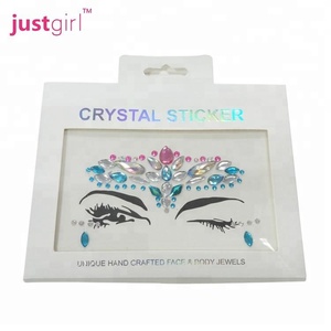Venta al por mayor cristalina del rhinestone del brillo maquillaje cosmético pegatina para el partido - Product Image 1