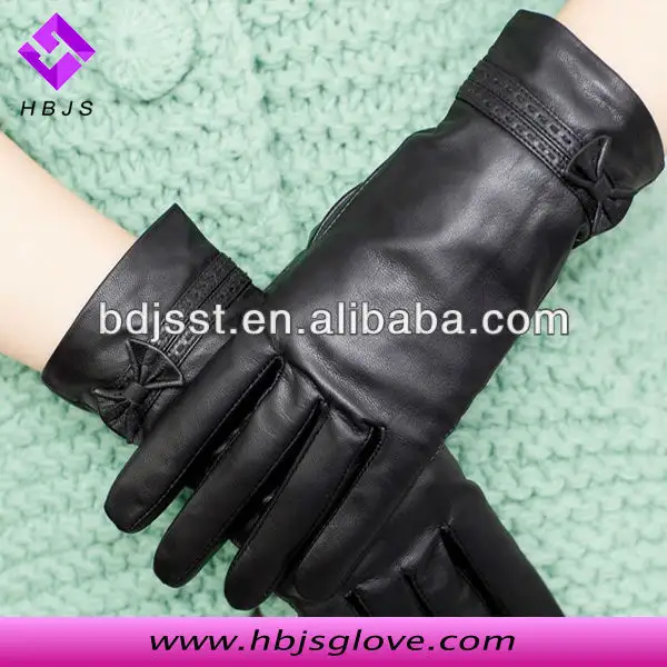 2013 fashion ladies OEM brand name goatskin gloves